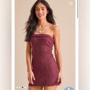 Altar’d state Shay suede Strapless brown women’s Dress size XL NWT